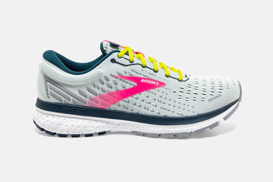 Tenis Corrida Brooks Ghost 13 Feminino Brasil - Branco/Rosa 0326581-OD